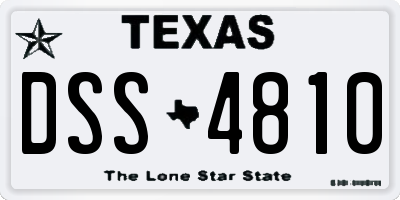 TX license plate DSS4810
