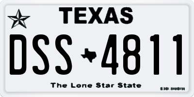 TX license plate DSS4811