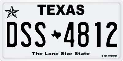 TX license plate DSS4812