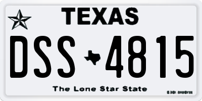 TX license plate DSS4815
