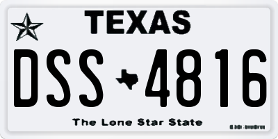 TX license plate DSS4816
