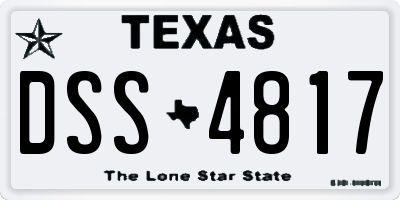 TX license plate DSS4817