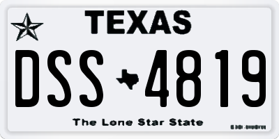 TX license plate DSS4819