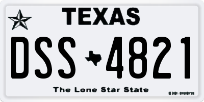 TX license plate DSS4821