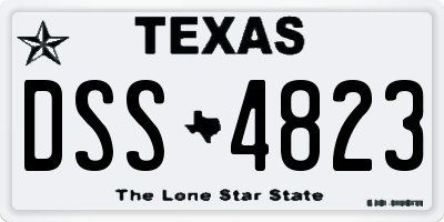 TX license plate DSS4823