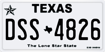 TX license plate DSS4826