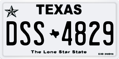 TX license plate DSS4829