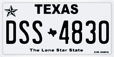 TX license plate DSS4830