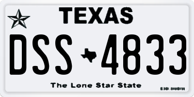 TX license plate DSS4833