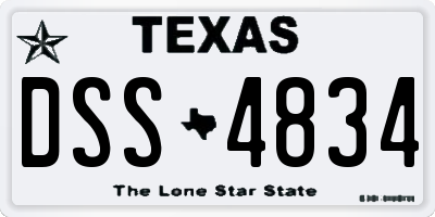 TX license plate DSS4834