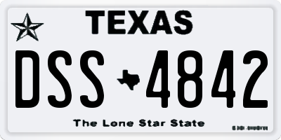 TX license plate DSS4842