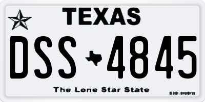 TX license plate DSS4845