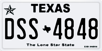 TX license plate DSS4848