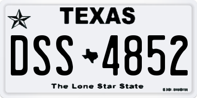 TX license plate DSS4852