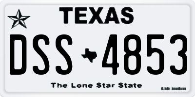 TX license plate DSS4853