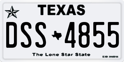 TX license plate DSS4855