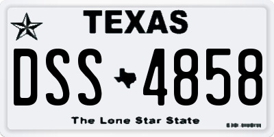 TX license plate DSS4858