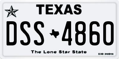 TX license plate DSS4860