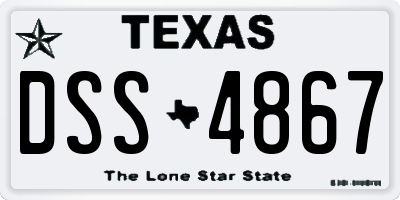 TX license plate DSS4867
