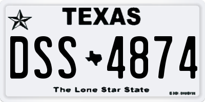 TX license plate DSS4874