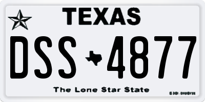 TX license plate DSS4877