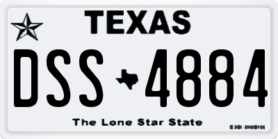TX license plate DSS4884