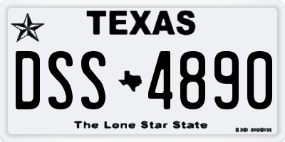 TX license plate DSS4890