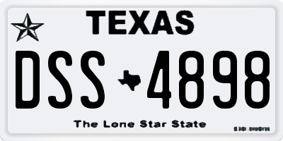 TX license plate DSS4898