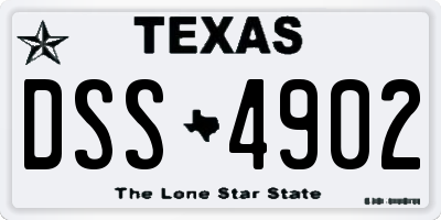 TX license plate DSS4902