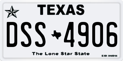 TX license plate DSS4906