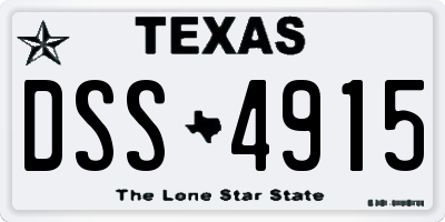 TX license plate DSS4915