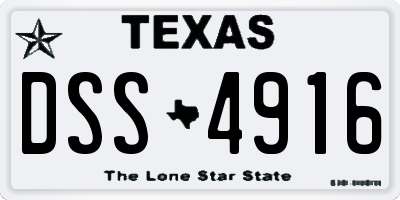 TX license plate DSS4916
