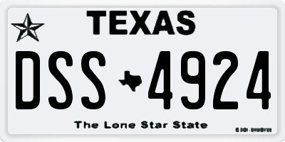 TX license plate DSS4924