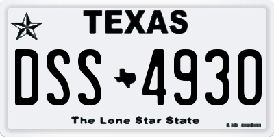 TX license plate DSS4930