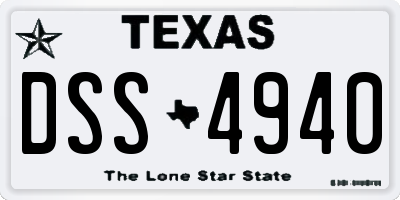 TX license plate DSS4940