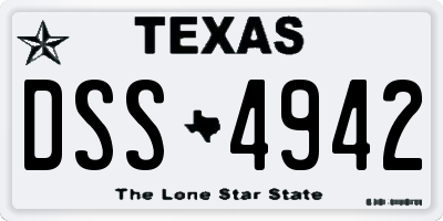 TX license plate DSS4942