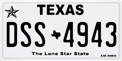 TX license plate DSS4943