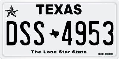 TX license plate DSS4953