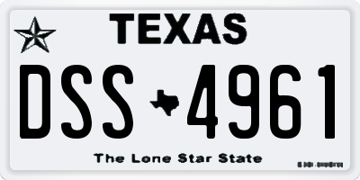 TX license plate DSS4961