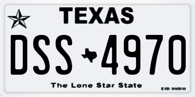 TX license plate DSS4970