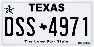 TX license plate DSS4971