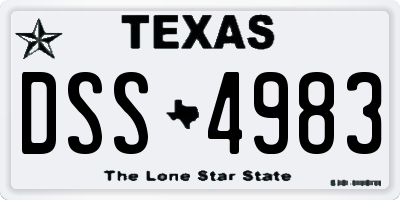 TX license plate DSS4983
