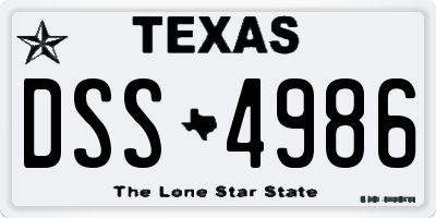 TX license plate DSS4986