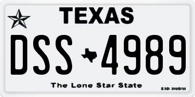 TX license plate DSS4989