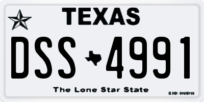 TX license plate DSS4991