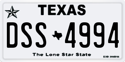 TX license plate DSS4994