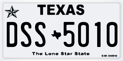 TX license plate DSS5010