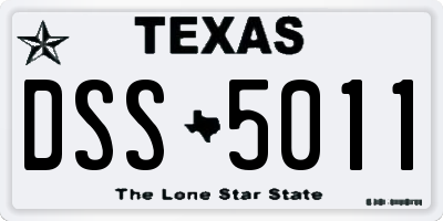 TX license plate DSS5011