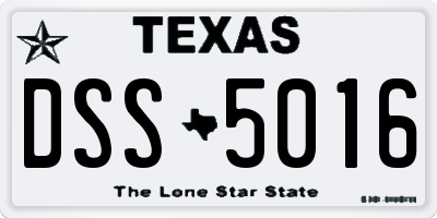 TX license plate DSS5016