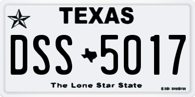 TX license plate DSS5017